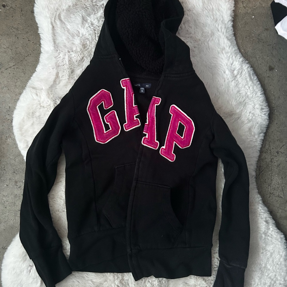 Gap Pink and Black Zip up Hoodie/Jacket